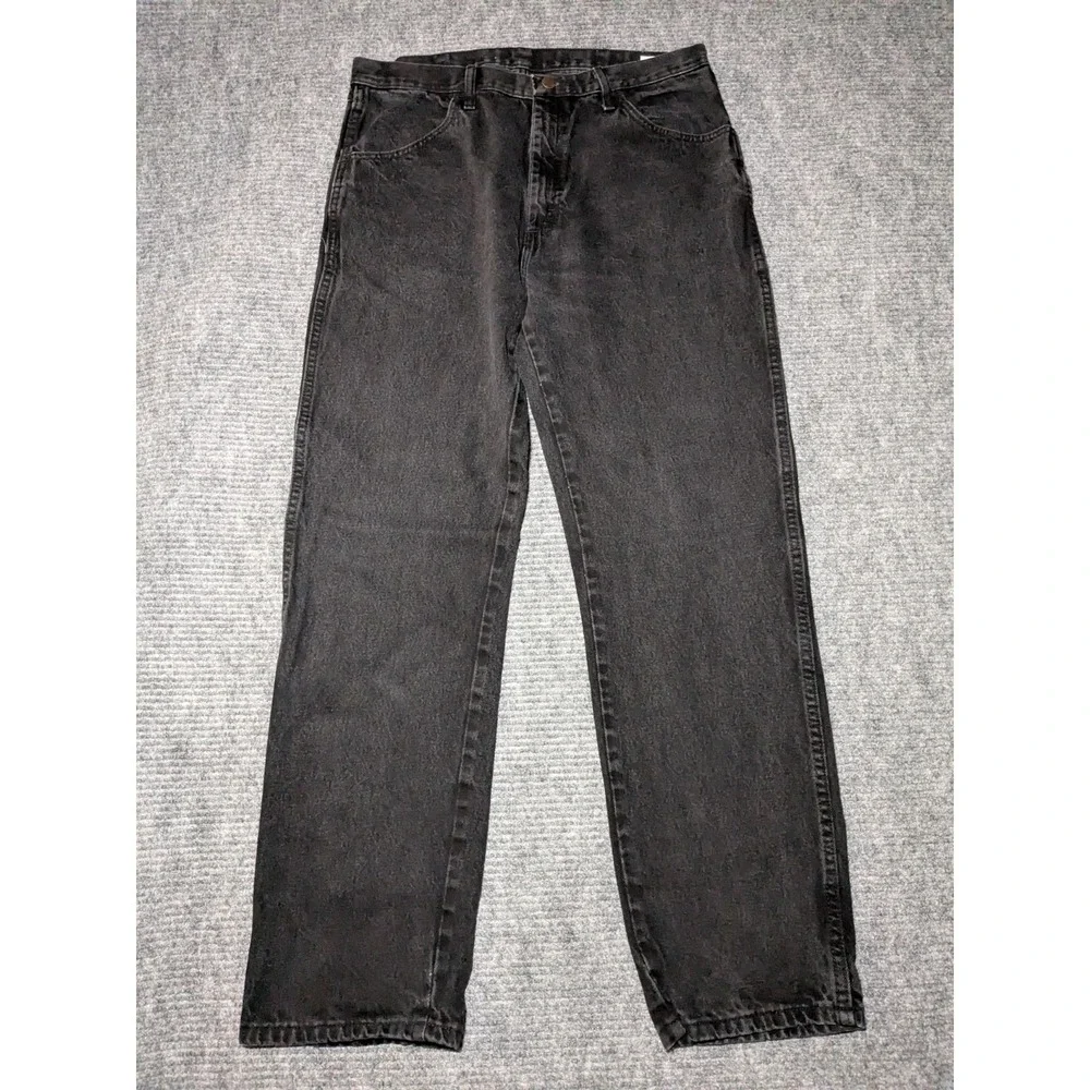 Wrangler Rustler Men's Black Denim Jeans Size 36x32